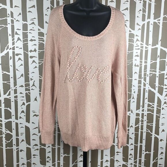 Torrid Love Script Sweater Blush Pink 18/20 2X - Picture 1 of 7